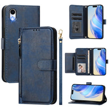 Load image into Gallery viewer, Multi-Card Slots Zipper Wallet Leather Phone Case, For iPhone 11 Pro Max, For iPhone 11, For iPhone 11 Pro, For iPhone X / XS, For iPhone XR, For iPhone XS Max, For iPhone 8 Plus / 7 Plus