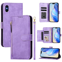 Load image into Gallery viewer, Multi-Card Slots Zipper Wallet Leather Phone Case, For iPhone 11 Pro Max, For iPhone 11, For iPhone 11 Pro, For iPhone X / XS, For iPhone XR, For iPhone XS Max, For iPhone 8 Plus / 7 Plus