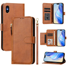 Load image into Gallery viewer, Multi-Card Slots Zipper Wallet Leather Phone Case, For iPhone 11 Pro Max, For iPhone 11, For iPhone 11 Pro, For iPhone X / XS, For iPhone XR, For iPhone XS Max, For iPhone 8 Plus / 7 Plus