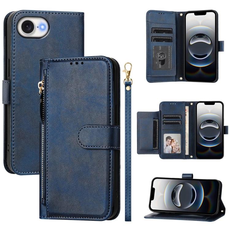Multi-Card Slots Zipper Wallet Leather Phone Case, For iPhone 18 Pro / 17 Pro, For iPhone 18 Pro Max / 17 Pro Max, For iPhone 17e / 16e, For iPhone 17, For iPhone Air, For iPhone 16 Pro Max, For iPhone 16 Pro, For iPhone 16 Plus
