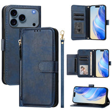 Load image into Gallery viewer, Multi-Card Slots Zipper Wallet Leather Phone Case, For iPhone 18 Pro / 17 Pro, For iPhone 18 Pro Max / 17 Pro Max, For iPhone 17e / 16e, For iPhone 17, For iPhone Air, For iPhone 16 Pro Max, For iPhone 16 Pro, For iPhone 16 Plus