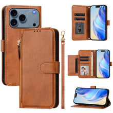 Load image into Gallery viewer, Multi-Card Slots Zipper Wallet Leather Phone Case, For iPhone 18 Pro / 17 Pro, For iPhone 18 Pro Max / 17 Pro Max, For iPhone 17e / 16e, For iPhone 17, For iPhone Air, For iPhone 16 Pro Max, For iPhone 16 Pro, For iPhone 16 Plus