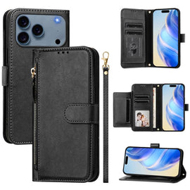 Multi-Card Slots Zipper Wallet Leather Phone Case, For iPhone 18 Pro / 17 Pro, For iPhone 18 Pro Max / 17 Pro Max, For iPhone 17e / 16e, For iPhone 17, For iPhone Air, For iPhone 16 Pro Max, For iPhone 16 Pro, For iPhone 16 Plus