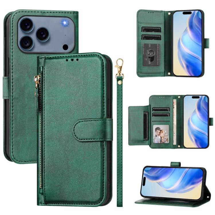 Multi-Card Slots Zipper Wallet Leather Phone Case, For iPhone 18 Pro / 17 Pro, For iPhone 18 Pro Max / 17 Pro Max, For iPhone 17e / 16e, For iPhone 17, For iPhone Air, For iPhone 16 Pro Max, For iPhone 16 Pro, For iPhone 16 Plus
