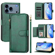 Load image into Gallery viewer, Multi-Card Slots Zipper Wallet Leather Phone Case, For iPhone 18 Pro / 17 Pro, For iPhone 18 Pro Max / 17 Pro Max, For iPhone 17e / 16e, For iPhone 17, For iPhone Air, For iPhone 16 Pro Max, For iPhone 16 Pro, For iPhone 16 Plus