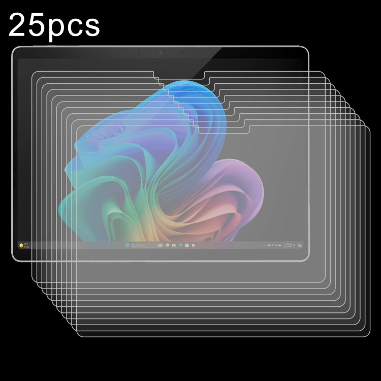 25pcs 9H 0.3mm Explosion-proof Tempered Glass Film, For Microsoft Surface Pro 12 inch 2025, For Microsoft Surface Pro 11 13 inch