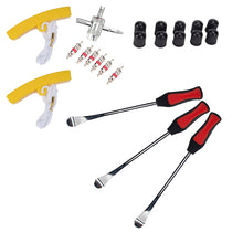Load image into Gallery viewer, 22 in 1 Car / Motorcycle Tire Repair Tool Spoon Tire Spoons Lever Tire Changing Tools with Yellow Tyre Protector, A2981 22 in 1