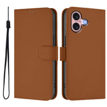 Load image into Gallery viewer, Skin Feel Solid Color Leather Phone Case with Lanyard, For iPhone 16, For iPhone 15 Pro Max