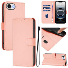 Load image into Gallery viewer, Skin Feel Solid Color Leather Phone Case with Lanyard, For iPhone 17e / 16e, For iPhone 17
