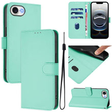 Load image into Gallery viewer, Skin Feel Solid Color Leather Phone Case with Lanyard, For iPhone 17e / 16e, For iPhone 17