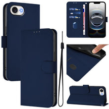 Load image into Gallery viewer, Skin Feel Solid Color Leather Phone Case with Lanyard, For iPhone 17e / 16e, For iPhone 17