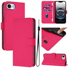 Load image into Gallery viewer, Skin Feel Solid Color Leather Phone Case with Lanyard, For iPhone 17e / 16e, For iPhone 17