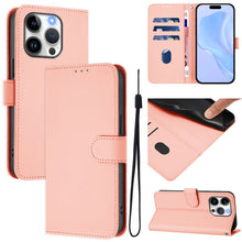 Load image into Gallery viewer, Skin Feel Solid Color Leather Phone Case with Lanyard, For iPhone 15 Pro, For iPhone 15 Plus