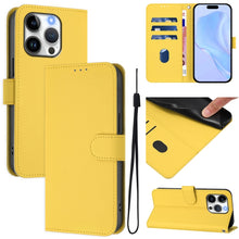 Load image into Gallery viewer, Skin Feel Solid Color Leather Phone Case with Lanyard, For iPhone 15 Pro, For iPhone 15 Plus