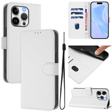 Load image into Gallery viewer, Skin Feel Solid Color Leather Phone Case with Lanyard, For iPhone 15 Pro, For iPhone 15 Plus