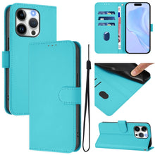 Load image into Gallery viewer, Skin Feel Solid Color Leather Phone Case with Lanyard, For iPhone 15 Pro, For iPhone 15 Plus