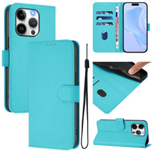 Load image into Gallery viewer, Skin Feel Solid Color Leather Phone Case with Lanyard, For iPhone 14 / 13, For iPhone 14 Pro