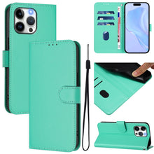 Load image into Gallery viewer, Skin Feel Solid Color Leather Phone Case with Lanyard, For iPhone 14 Pro Max, For iPhone SE 2022 / 2020