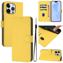 Load image into Gallery viewer, Skin Feel Solid Color Leather Phone Case with Lanyard, For iPhone 14 Pro Max, For iPhone SE 2022 / 2020
