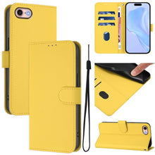 Load image into Gallery viewer, Skin Feel Solid Color Leather Phone Case with Lanyard, For iPhone 14 Pro Max, For iPhone SE 2022 / 2020