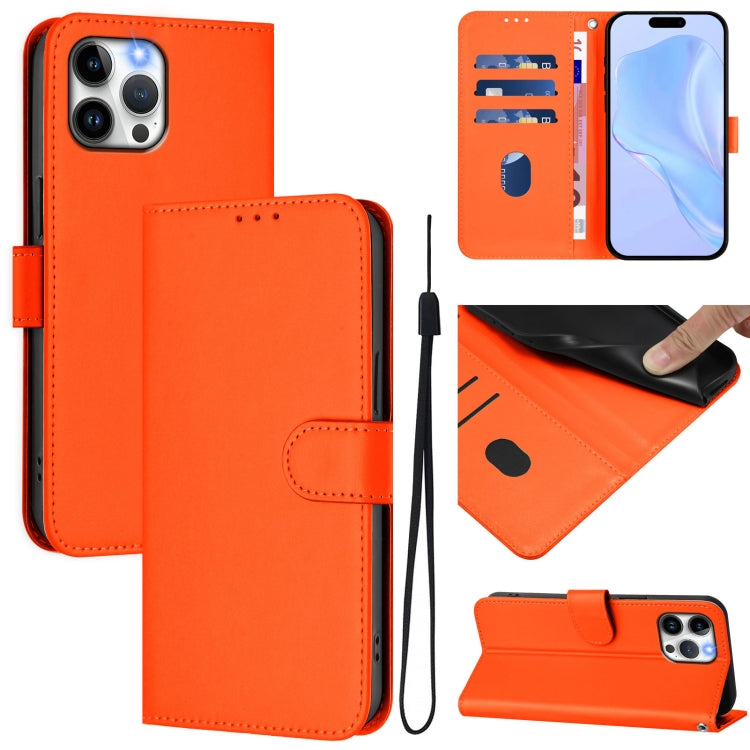 Skin Feel Solid Color Leather Phone Case with Lanyard, For iPhone 12 Pro Max, For iPhone 12 mini