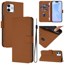 Load image into Gallery viewer, Skin Feel Solid Color Leather Phone Case with Lanyard, For iPhone 11 Pro Max, For iPhone 11