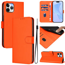 Load image into Gallery viewer, Skin Feel Solid Color Leather Phone Case with Lanyard, For iPhone 11 Pro, For iPhone XS / X
