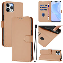 Load image into Gallery viewer, Skin Feel Solid Color Leather Phone Case with Lanyard, For iPhone 11 Pro, For iPhone XS / X