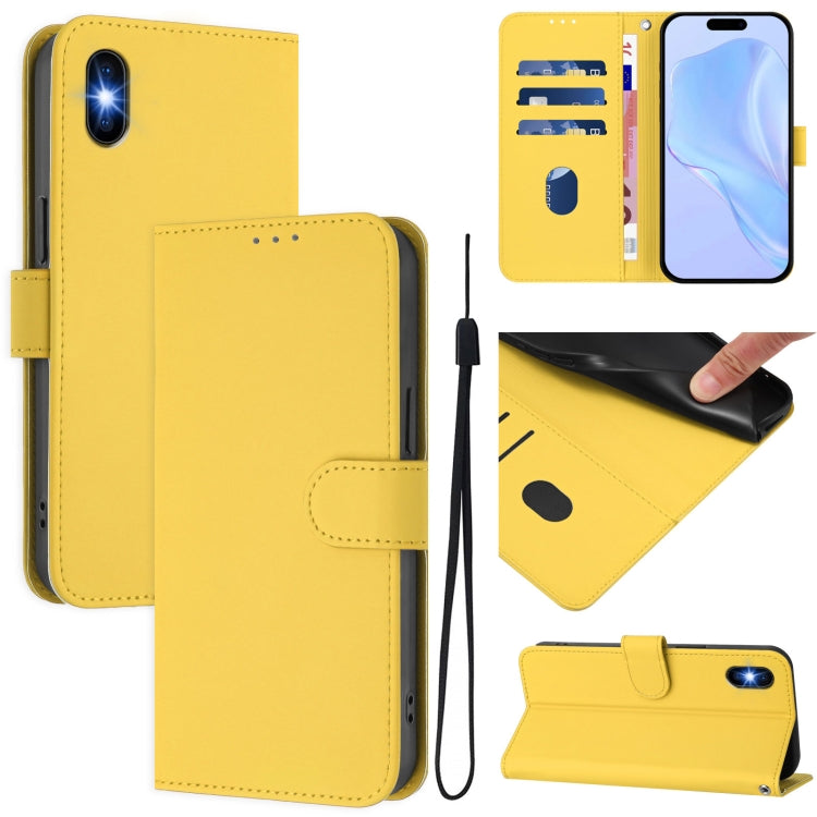 Skin Feel Solid Color Leather Phone Case with Lanyard, For iPhone 11 Pro, For iPhone XS / X