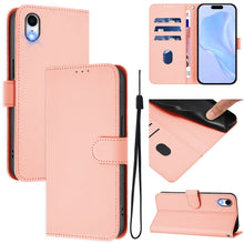 Load image into Gallery viewer, Skin Feel Solid Color Leather Phone Case with Lanyard, For iPhone XR, For iPhone XS Max