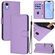 Load image into Gallery viewer, Skin Feel Solid Color Leather Phone Case with Lanyard, For iPhone XR, For iPhone XS Max