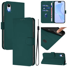 Load image into Gallery viewer, Skin Feel Solid Color Leather Phone Case with Lanyard, For iPhone XR, For iPhone XS Max