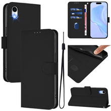 Load image into Gallery viewer, Skin Feel Solid Color Leather Phone Case with Lanyard, For iPhone XR, For iPhone XS Max