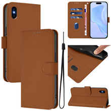 Load image into Gallery viewer, Skin Feel Solid Color Leather Phone Case with Lanyard, For iPhone XR, For iPhone XS Max