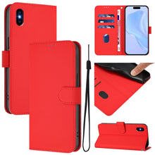 Load image into Gallery viewer, Skin Feel Solid Color Leather Phone Case with Lanyard, For iPhone XR, For iPhone XS Max