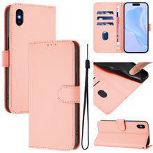 Load image into Gallery viewer, Skin Feel Solid Color Leather Phone Case with Lanyard, For iPhone XR, For iPhone XS Max