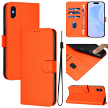 Load image into Gallery viewer, Skin Feel Solid Color Leather Phone Case with Lanyard, For iPhone XR, For iPhone XS Max