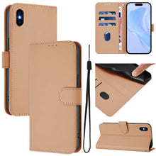 Load image into Gallery viewer, Skin Feel Solid Color Leather Phone Case with Lanyard, For iPhone XR, For iPhone XS Max