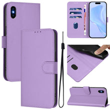 Load image into Gallery viewer, Skin Feel Solid Color Leather Phone Case with Lanyard, For iPhone XR, For iPhone XS Max