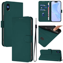 Load image into Gallery viewer, Skin Feel Solid Color Leather Phone Case with Lanyard, For iPhone XR, For iPhone XS Max