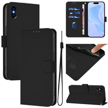 Load image into Gallery viewer, Skin Feel Solid Color Leather Phone Case with Lanyard, For iPhone XR, For iPhone XS Max