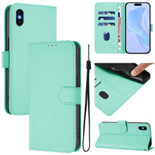 Load image into Gallery viewer, Skin Feel Solid Color Leather Phone Case with Lanyard, For iPhone XR, For iPhone XS Max