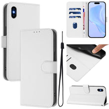 Load image into Gallery viewer, Skin Feel Solid Color Leather Phone Case with Lanyard, For iPhone XR, For iPhone XS Max