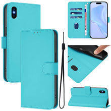 Load image into Gallery viewer, Skin Feel Solid Color Leather Phone Case with Lanyard, For iPhone XR, For iPhone XS Max