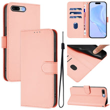 Load image into Gallery viewer, Skin Feel Solid Color Leather Phone Case with Lanyard, For iPhone 8 Plus / 7 Plus