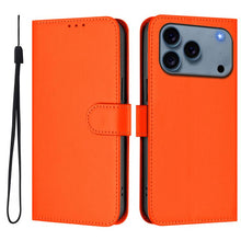 Load image into Gallery viewer, Skin Feel Solid Color Leather Phone Case with Lanyard, For iPhone 17 Pro, For iPhone 17