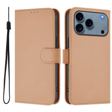 Load image into Gallery viewer, Skin Feel Solid Color Leather Phone Case with Lanyard, For iPhone 17 Pro, For iPhone 17