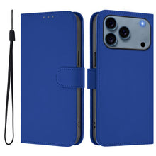 Load image into Gallery viewer, Skin Feel Solid Color Leather Phone Case with Lanyard, For iPhone 17 Pro, For iPhone 17