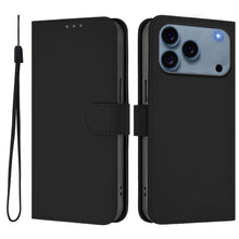 Load image into Gallery viewer, Skin Feel Solid Color Leather Phone Case with Lanyard, For iPhone 17 Pro, For iPhone 17