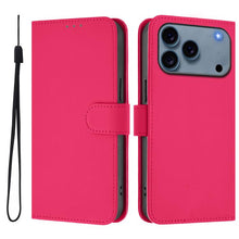Load image into Gallery viewer, Skin Feel Solid Color Leather Phone Case with Lanyard, For iPhone 17 Pro, For iPhone 17